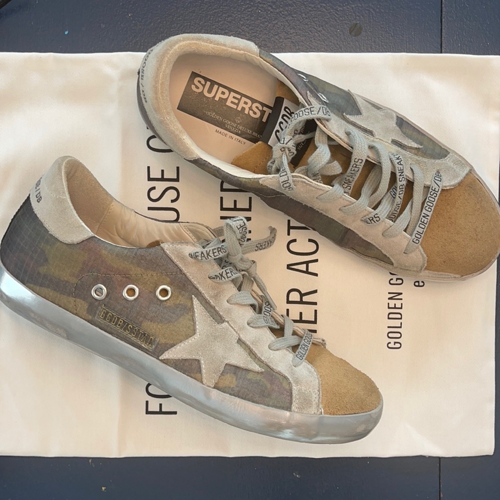 Golden Goose Camo SuperStars.